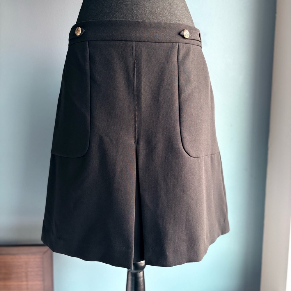 Banana Republic Black A-Line Skirt w Kick Pleat - Office Siren